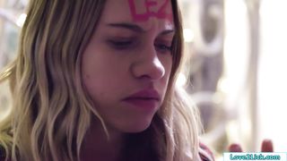 Teens do pussy licking at slumber party