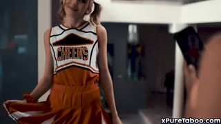 Teen cheerleader 3some coach n her hubby