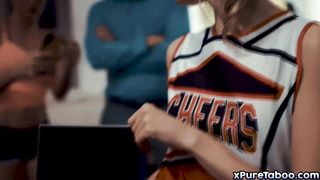 Teen cheerleader 3some coach n her hubby