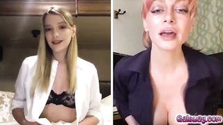 Serene and Kenna works on remote to reach orgasm