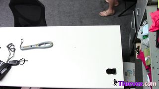 Teen thief is deep throat a big cock