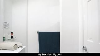 My latin stepsister grabs my big dick