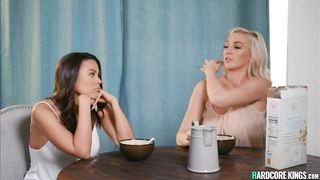 Busty lesbian pornstars licking