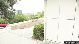 Big ass brunette gets oily butt massage