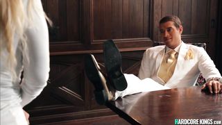 Brunette follower has sex with her idol