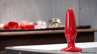 Lezdom anal fucks hot brunette