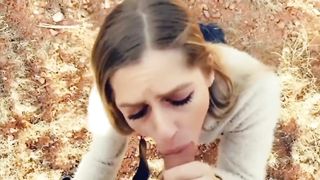 Great blowjob in a backyard