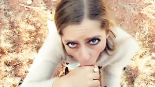 Great blowjob in a backyard