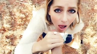 Great blowjob in a backyard