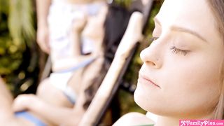 Two college teens share stepbros cock