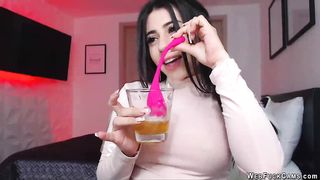 Busty clothed amateur on webcam