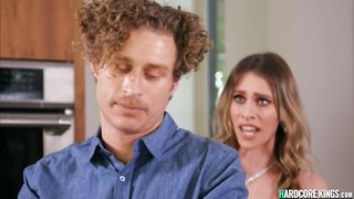 Brunette wife cuckolds man with ebony