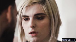 Sexy Blonde Trans fucked by her Stepdad