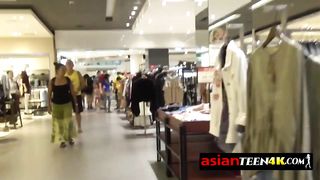 Petite Asian blondie is having wild sex