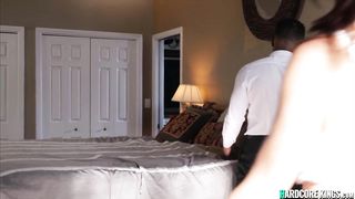 Stepmom and teen work on big black cock