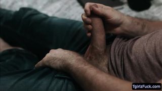 Tranny Daisy grabs Pierce taylors cock