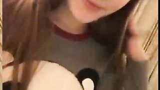 Amateur video of a young red-haired girl