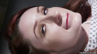 Shemale doctor fucks strapped redhead