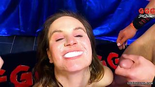 Luisa slut gets gangbang with cums and bukkakes