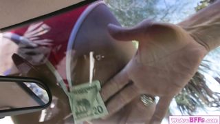 Three besties get paid to fuck customer