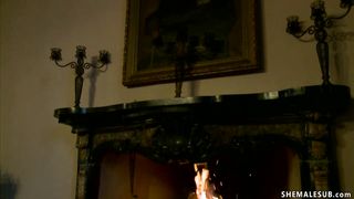 Huge tits shemale anal fucks man