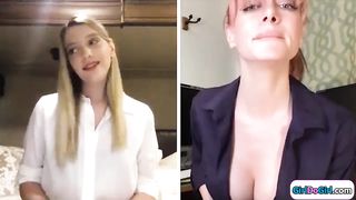 Milf boss and secretary finger on webcam