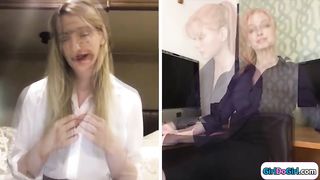 Milf boss and secretary finger on webcam