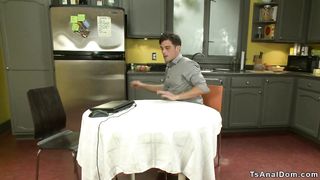 Shemale and male and babe in sex train