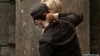 Sexy blonde lesbian made ride Sybian