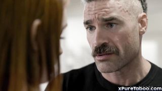 Creepy dad seduces and fucks his sons girlfriend!