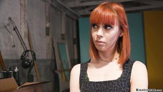 Redhead lezdom boss anal fucks employee