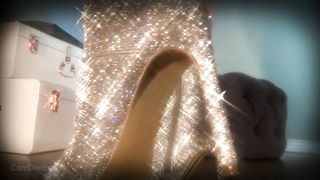 Mesmerize her slave with sparkle boots
