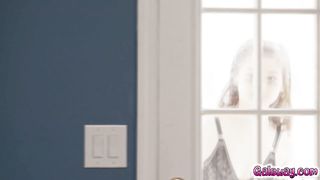 Alex quietly munches on Gia quiverring pussy