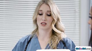 Doctor kissed and pussy licked by intern