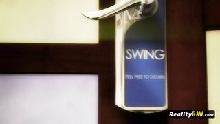 Watch this naughty swinger threesome now