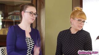 Karla checks on books and on librarians pussies