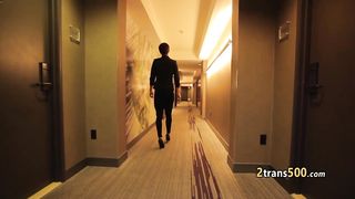 Ladyboy takes big black cock