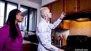 Black dude anal fucks gf and stepsis