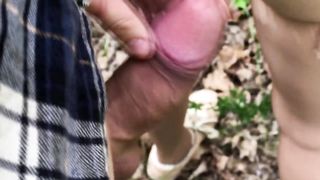 Busty chick in the woods looking to be dicked