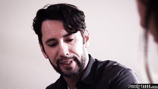 Virgin facefucked by her bullys stepdad