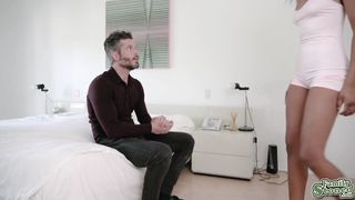 Lucky stepdad getting his cock wet and ready