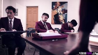 Four Students scared Dee Into Rough Gangbang