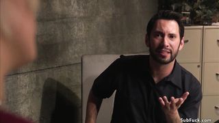 Warehouse worker fucks big ass blonde