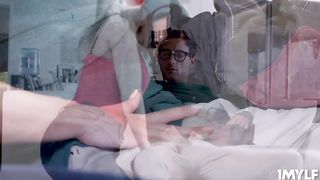 Horny milf spreads her leg wide open