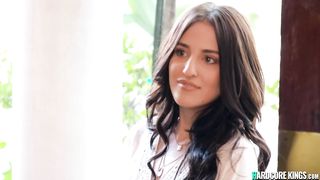 Spiritual leaders fucks young brunette