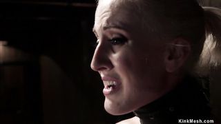 Blonde in doggy position bondage