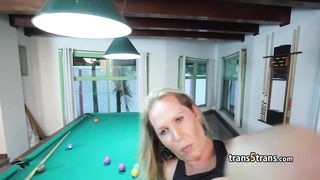 Horny big tits tgirl plays solo