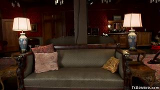 Shemale fucks bent over co worker