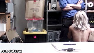 Notorious teen shoplifter moaning on cops big cock