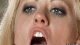 Busty blonde MILF gaped ass fucked